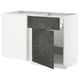 Modern kitchen unit: METOD, white, dark grey accents, square shape, minimalist design.