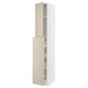 Beige METOD kitchen cabinet with adjustable shelves.