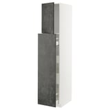 METOD kitchen cabinet, tall, dark grey concrete effect doors.