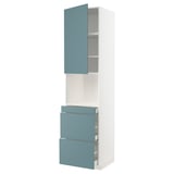 METOD kitchen unit, turquoise and white, modern design.