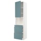 METOD kitchen unit, turquoise and white, modern design.