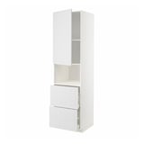 White METOD kitchen unit with cabinets and drawers, sleek design.