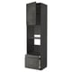 Black METOD kitchen unit with drawers and shelves. Modern, sleek design with dark grey finish.