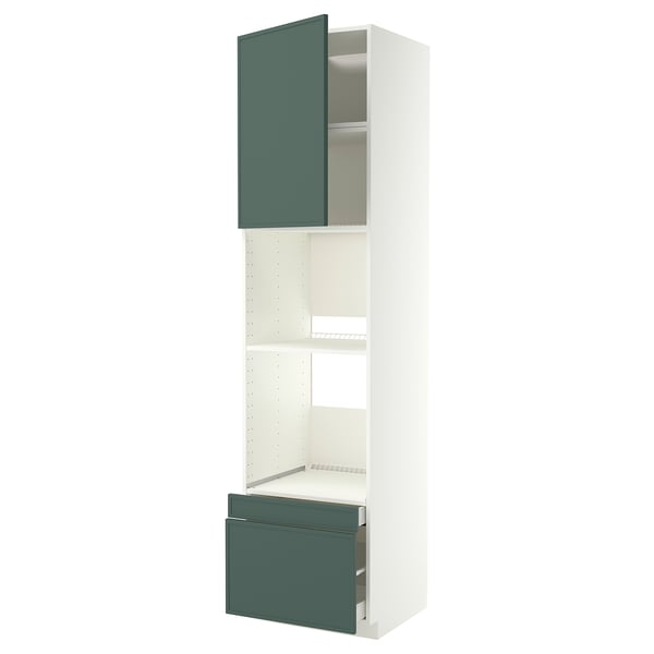 METOD / MAXIMERA Hi cab f ov/combi ov w dr/2 drwrs, white/Aspudden dark grey-green, 60x60x240 cm