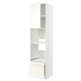 White METOD kitchen cabinet with shelves and drawers, modern design.