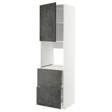 Modern kitchen cabinet: METOD in white with dark grey kalhyttan fronts, featuring drawers and shelves.
