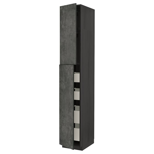 Modern tall grey cabinet with minimalist design by ikea.