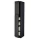 METOD kitchen cabinet in matte black with integrated handles, featuring multiple shelves for storage.