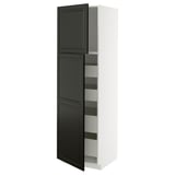 Black and white METOD kitchen cabinet, rectangular, modern.