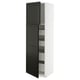 Black and white METOD kitchen cabinet, rectangular, modern.