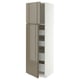 METOD / MAXIMERA Hi cab w 2 doors/4 drawers, white/VOXTORP high-gloss dark grey-brown vertical, 60x60x200 cm