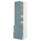 Turquoise METOD kitchen cabinet with adjustable shelves and smooth drawers.