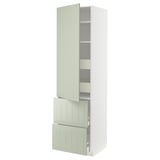 Green wooden METOD kitchen cabinet with vertical storage
