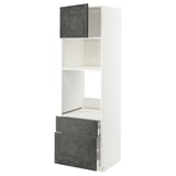 Modern kitchen unit: METOD, white & dark grey, sleek design, recessed handles, adjustable shelf, and soft-close drawers.