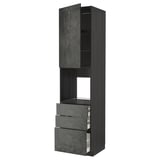 Modern dark grey kitchen unit with 3 drawers and 2 shelves, sleek urban design, sturdy particleboard frame.