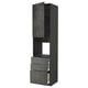 Modern dark grey kitchen unit with 3 drawers and 2 shelves, sleek urban design, sturdy particleboard frame.