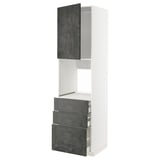 An ikea METOD kitchen unit in white with dark grey kalhyttan drawers and doors, offering an urban look.