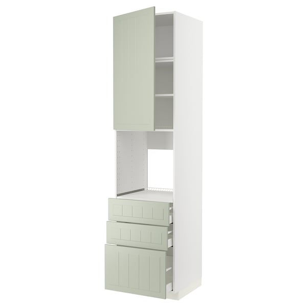 METOD kitchen unit in green with cupboards and drawers, crafted look.