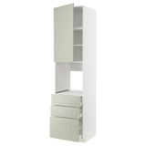 METOD kitchen unit in green with cupboards and drawers, crafted look.