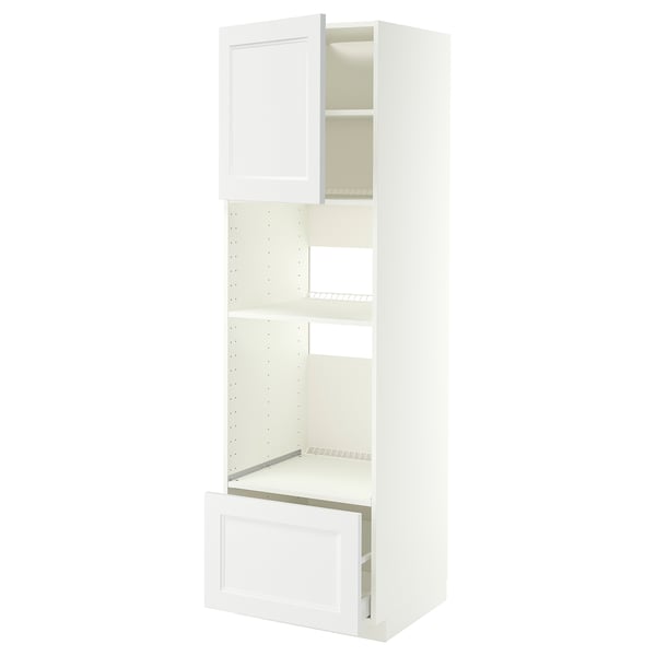 METOD / MAXIMERA High cabinet f built-in appliances, white/Axstad matt white, 60x60x200 cm