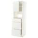 A white METOD kitchen cabinet with a light, crafted look. It multiple drawers and shelves for storage.