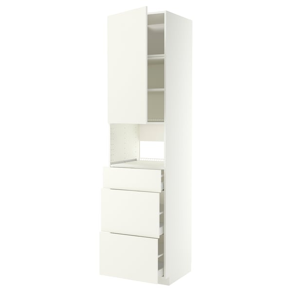 IKEA METOD white kitchen cabinet unit with drawers and shelves.