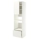 White METOD kitchen cabinet with adjustable shelves and drawers.