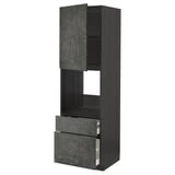 Dark gray METOD kitchen cabinet with drawers and shelf.