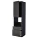 Black METOD kitchen unit with drawers and shelf.