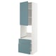 METOD kitchen unit: white & turquoise, modern design with drawers and shelves.