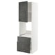A white and dark grey METOD kitchen unit with drawers and shelves.
