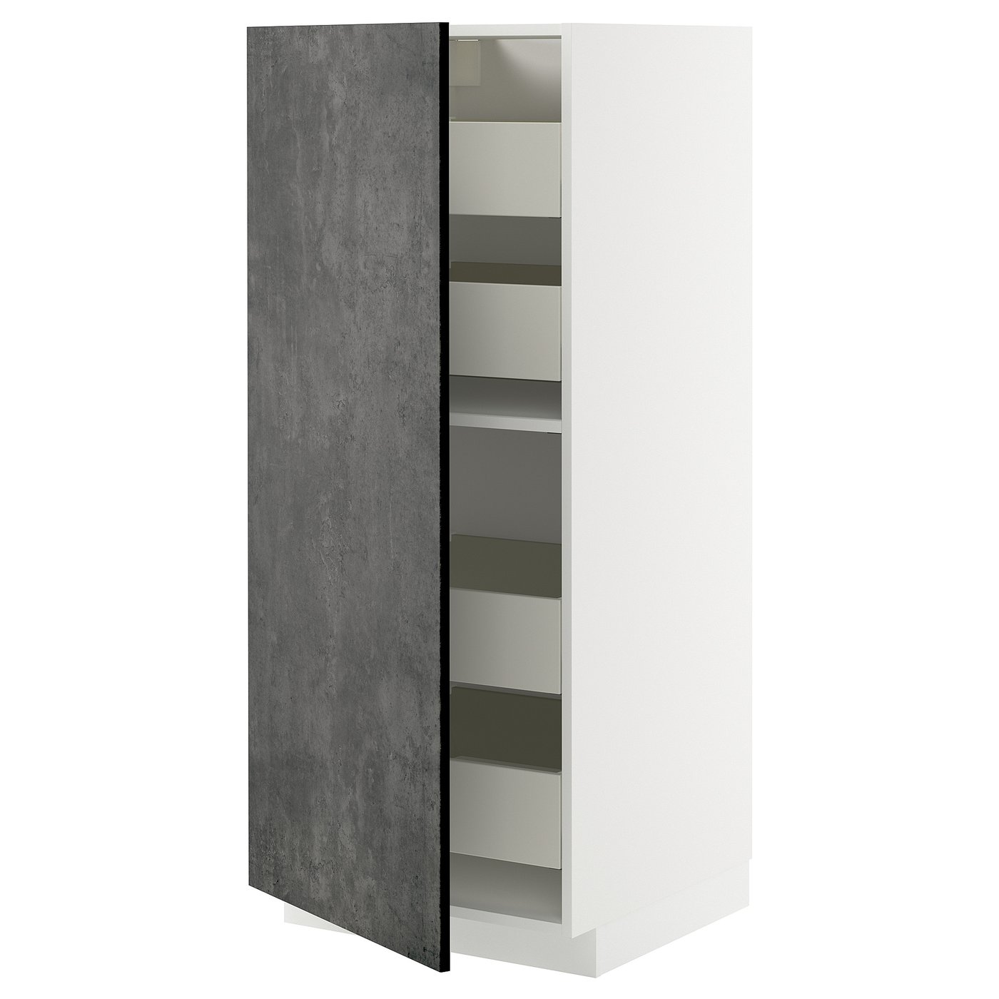 METOD / MAXIMERA high cabinet with drawers, white/Kalhyttan dark grey ...