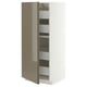 METOD / MAXIMERA High cabinet with drawers, white/VOXTORP high-gloss dark grey-brown vertical, 60x60x140 cm