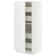 METOD / MAXIMERA High cabinet with drawers, white/VOXTORP high-gloss white vertical handle, 60x60x140 cm