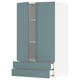 Modern turquoise METOD kitchen cabinet, sleek design with smooth drawers and adjustable shelf.