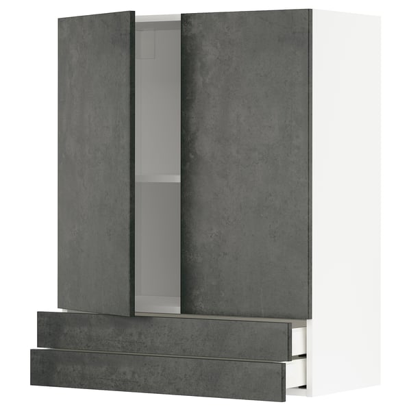 METOD kitchen cabinet: dark grey concrete, rectangular, modern urban design.