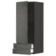 METOD dark grey concrete cabinet, slim design with pull-out drawer and adjustable shelf.