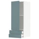 Modern turquoise METOD kitchen cabinet with drawer and minimalist door.
