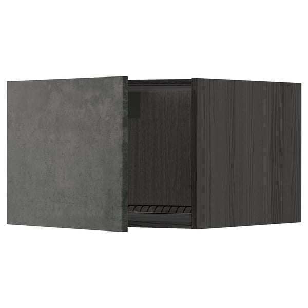 A dark grey kitchen cabinet from ikeas METOD system with a modern, urban design.
