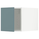 METOD kitchen with turquoise havstorp doors featuring modern design and smooth surfaces.