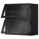 Black METOD kitchen unit, sleek with textured glass doors, modern design.