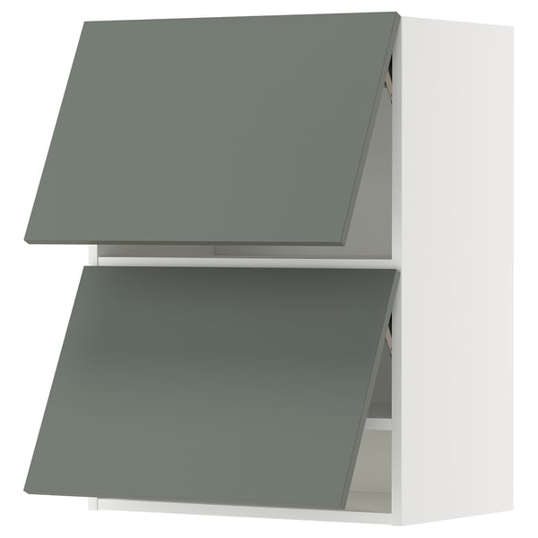 METOD kitchen cabinet with grey-green nickebo fronts, 2-door design, modern and simple.