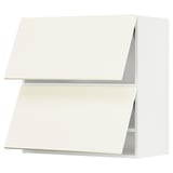 White kitchen cabinet, part of ikeas METOD system, with sleek, modern design and clean lines.