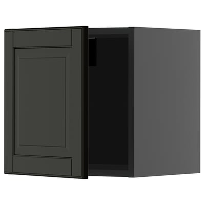 METOD kitchen cabinet in dark grey with beveled edges.