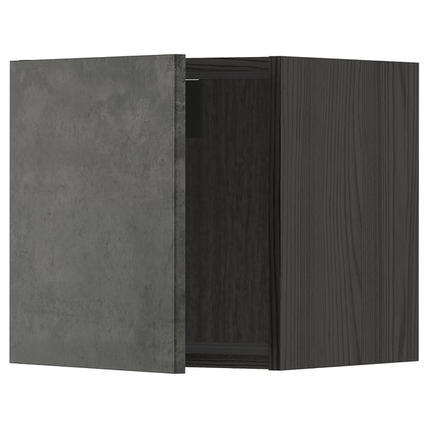 METOD dark grey kitchen cabinet with concrete effect, smooth, square design.