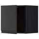 Black modern kitchen cabinet with a sleek, minimalist design.