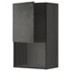 METOD wall cabinet in dark grey, wood textured. Adjustable shelf, snap hinges.