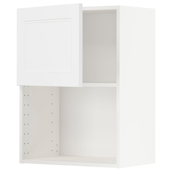 A white METOD kitchen cabinet with adjustable shelves and reversible door.