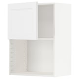 A white METOD kitchen cabinet with adjustable shelves and reversible door.