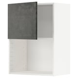 METOD kitchen unit with dark grey concrete effect door, adjustable shelf, white frame.